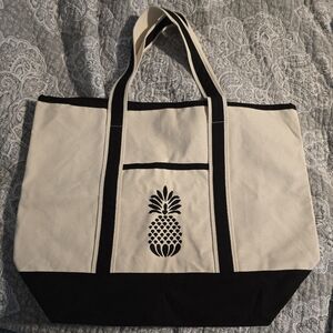 Canvas Tote Bag with Pineapple Design